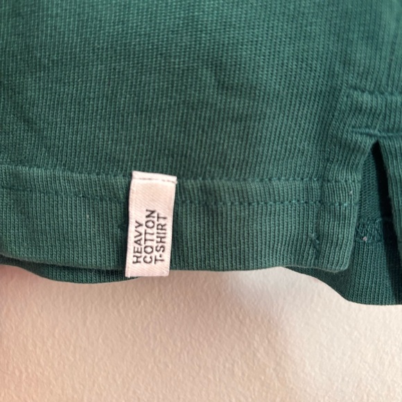 Zara Forest Green Heavy Cotton Crew Neck Long Sleeve Shirt - Picture 4 of 5